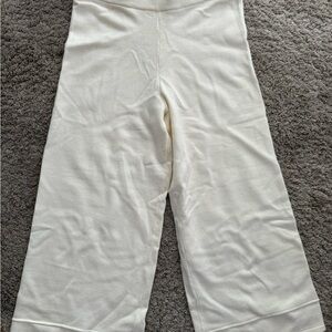 Cream Wide-Leg Pants